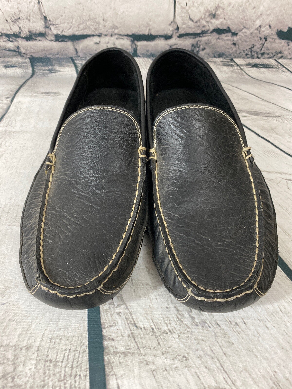 bison leather driving moccasins
