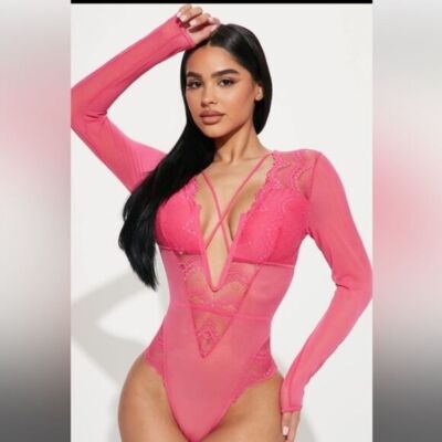 Cosmopolitan Secrets of Love Lace Teddy  Pink size M