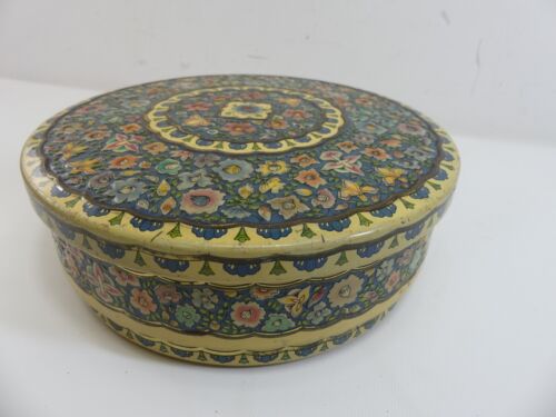 (RefJOH39) Huntley & Palmers biscuit tin pretty floral approx 19cm diameter - Picture 2 of 8