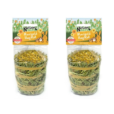 Natural Nibbles Timothy Hay Roll x2 - Marigold | Natural Rabbit Enrichment Treat