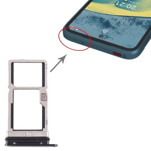 Pour Nokia XR20 tiroir double carte SIM / Micro SD support plateau - NOIR - Photo 4 sur 4