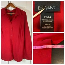 Plus Size Valentines Day Shirt Womens 22/24 Red Lane Bryant Blouse Office School