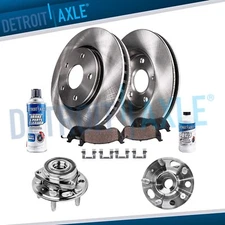 Front Disc Rotors Brake Pads Wheel Bearing Hubs for Equinox Terrain LaCrosse 9-5