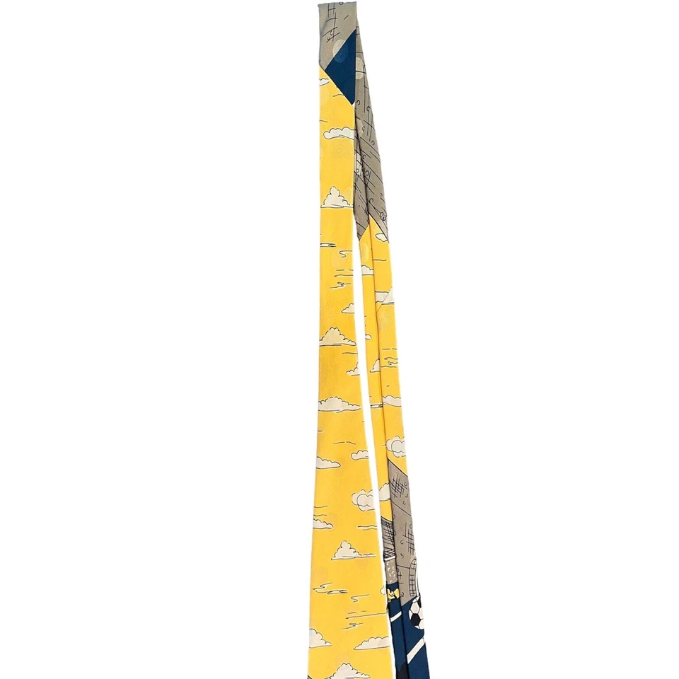 Corbata de colección Disney para hombre Mickey corbata ilimitada en azul amarillo Goofy fútbol Foto 4 de 4