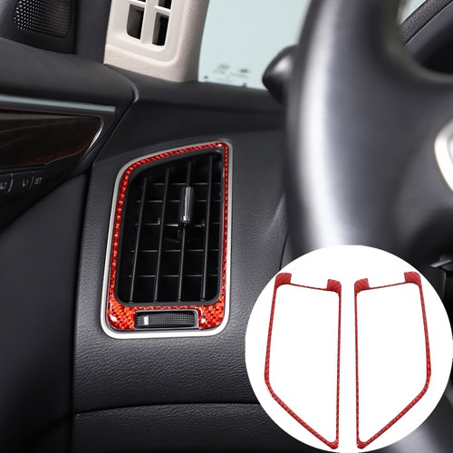Red Carbon Fiber  Inner Side Air Vent Outlet Cover Trim For Infiniti Q50 2015-23 - Picture 3 of 15