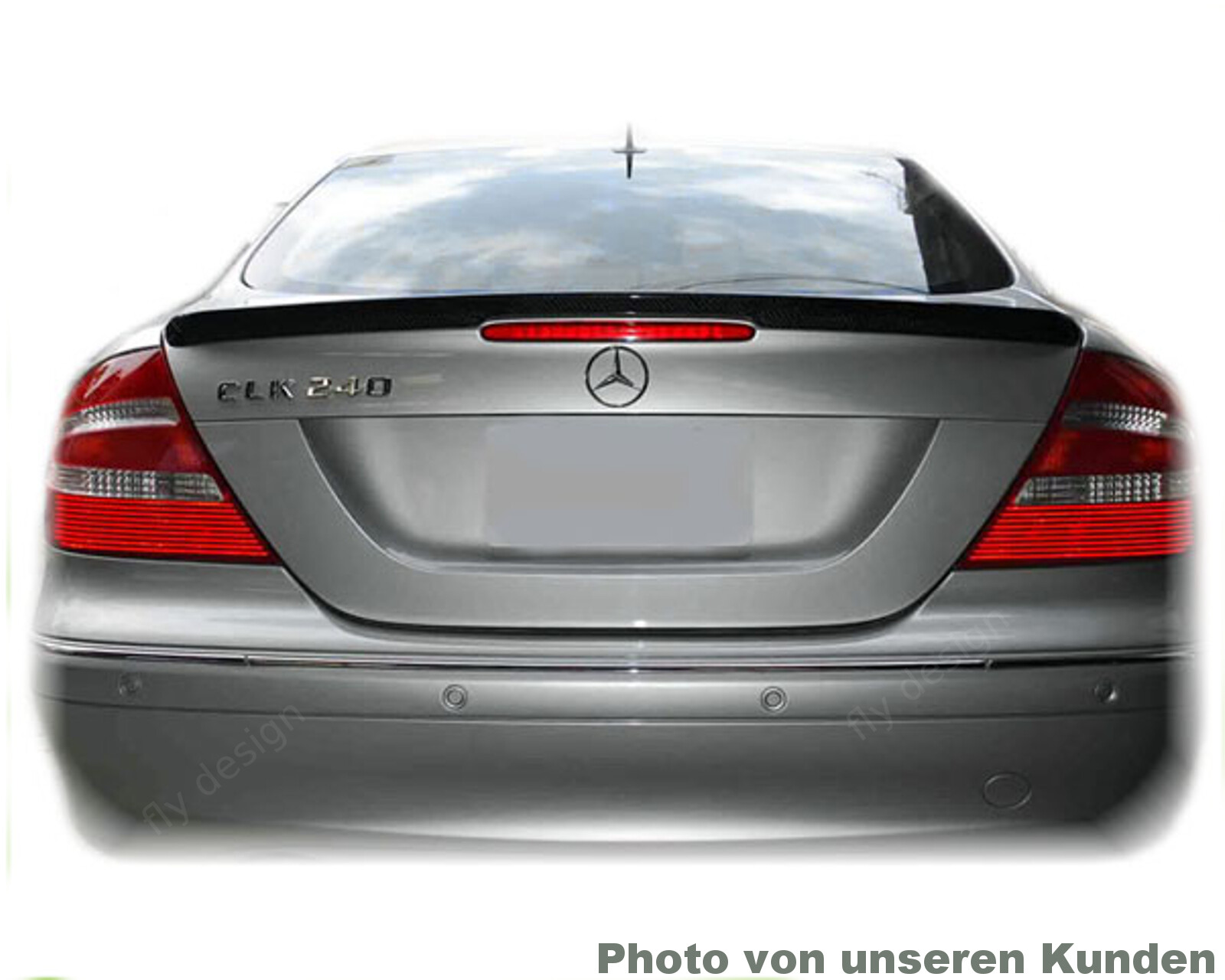 For FLY Style Black Painted Spoiler W209 CLK CLK-Class 2002-10 Coupe Cabrio