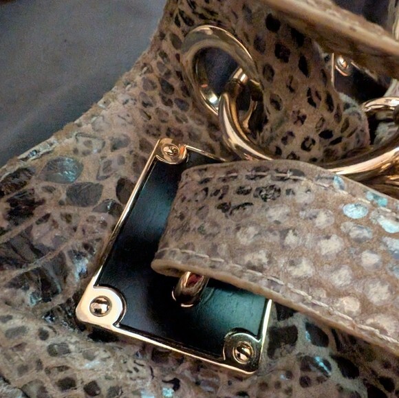 Authentic Elliot Lucca Hobo Python Snake Print Pu… - image 6