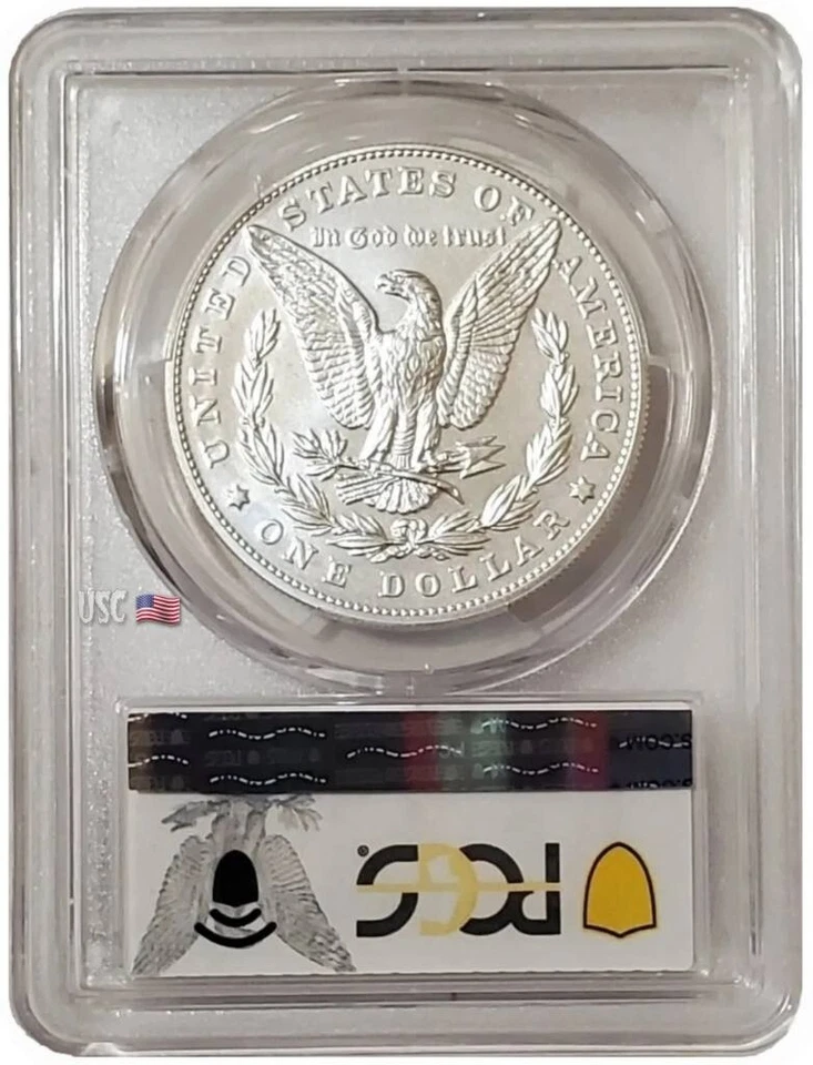 2023-P $1 MORGAN DOLLAR PCGS MS70 FS Morgan Blue Flag Label Silver Coin. - Image 2 of 3
