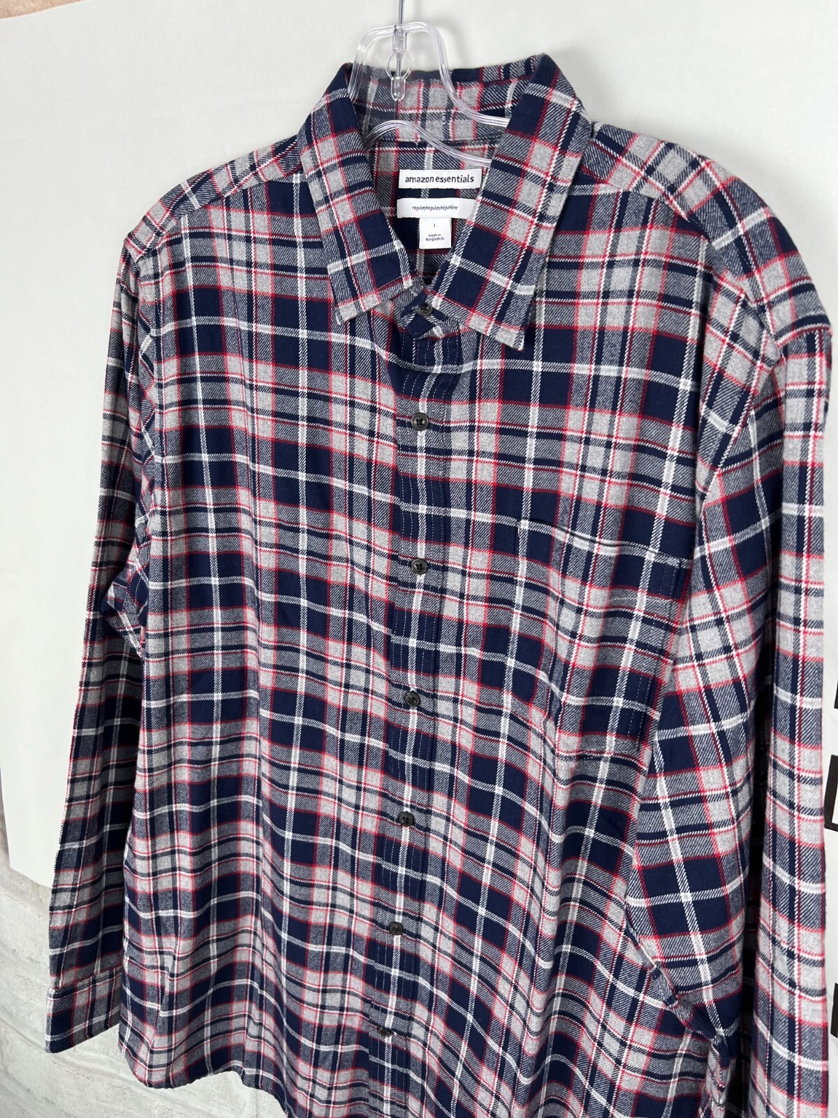 Amazon Essentials Cotton Plaid Checked Shirt Blue… - image 3