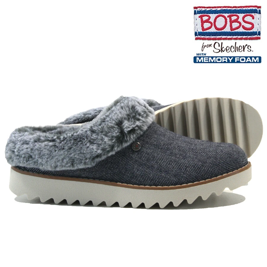 LADIES SKECHERS SLIPPERS NEW WARM COMFORT COZY MEMORY FOAM FUR