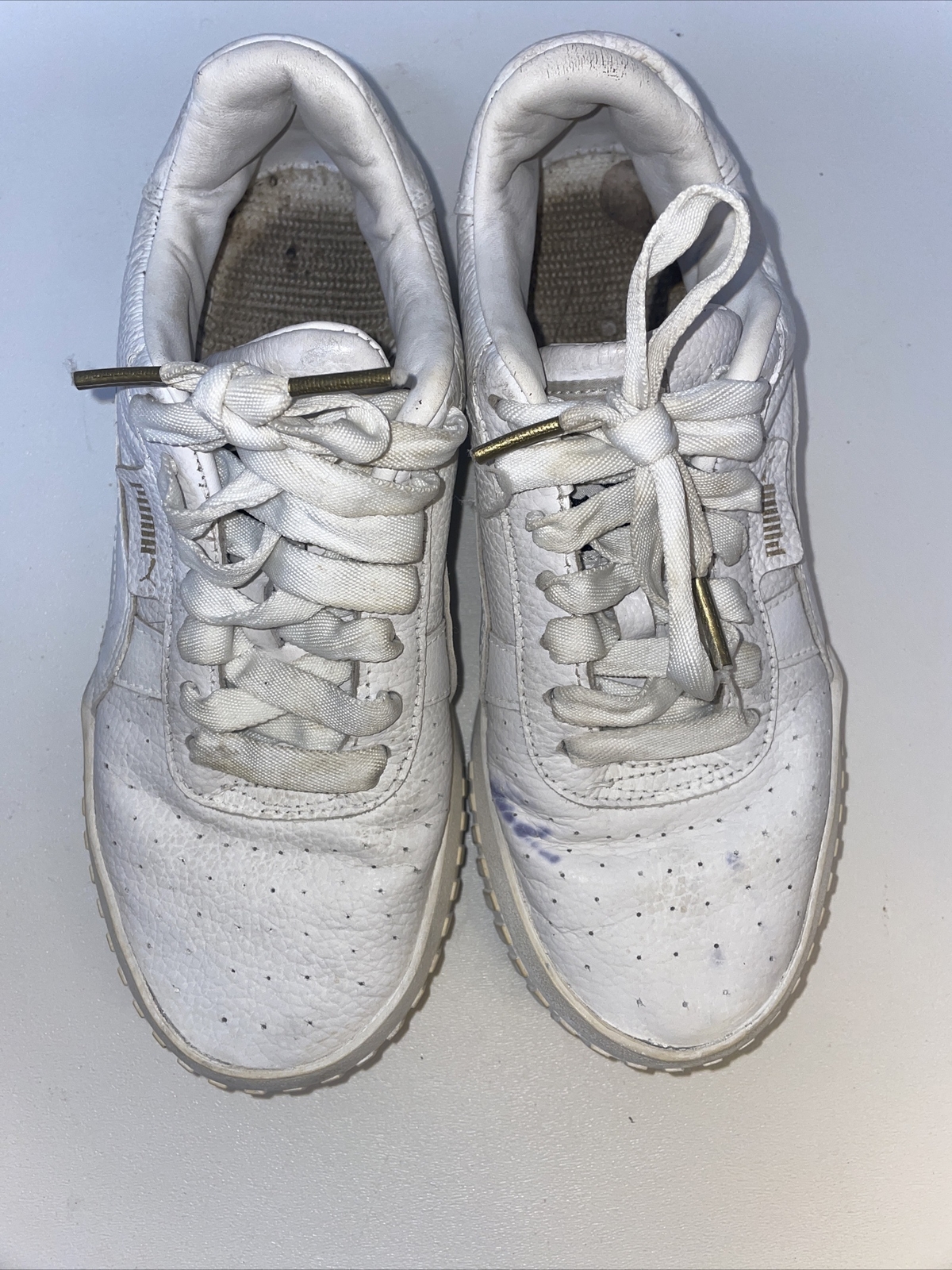 Puma Cali 369155-01 Leather Sneakers, Women's Size 7, White thumbnail 2