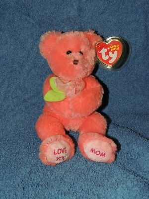 * Original Ty Beanie Baby DEAR MOM Bär mit Tag Muttertag Vitrinenstück Muttertag