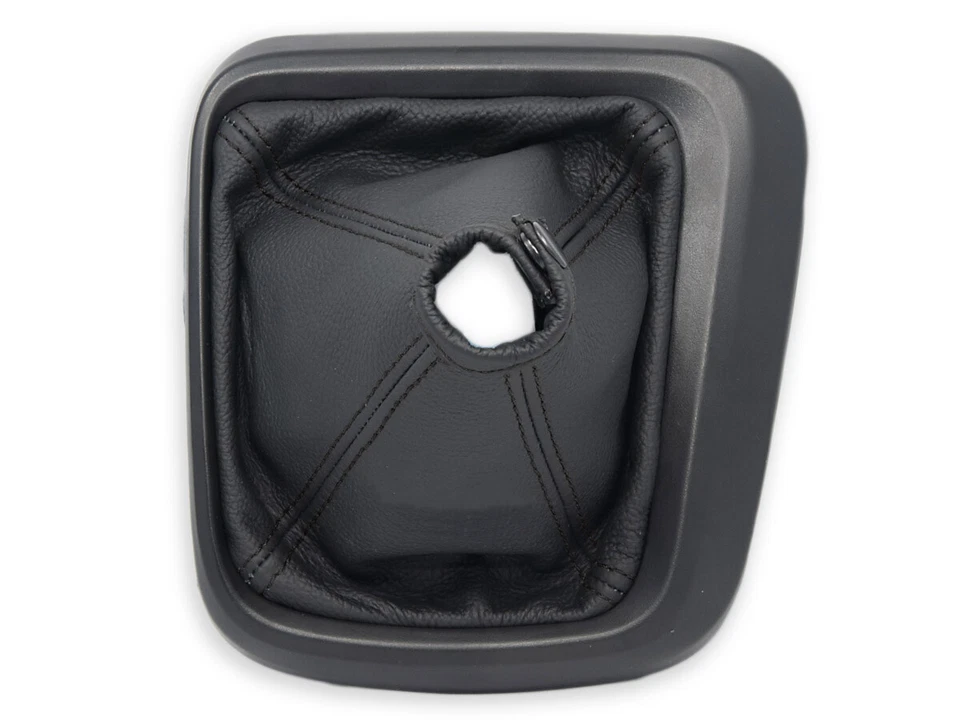 PARA FIAT TIPO 2015-2025 FUNDA PALANCA DE CAMBIO CUERO NEGRO + MARCO - Imagen 3 de 4