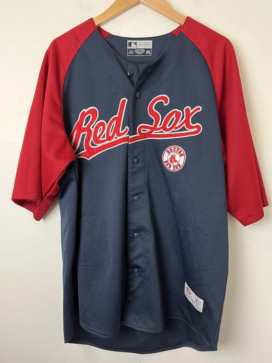 true fan, Shirts & Tops, Red Sox True Fan Button Up Jersey Kids Small 4