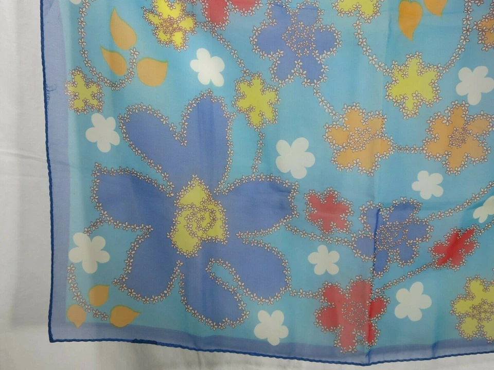 De Colección Bufandas Cuadradas Sintéticas Multicolor Azul Amarillo Rojo Rosa Floral Diente de León 3 Foto 3 de 4