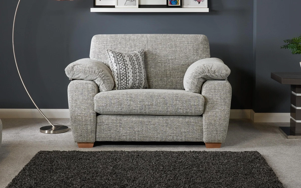 ScS Whisper Tate Grey Bohor Charcoal Light Wood Love Chair RRP 1059