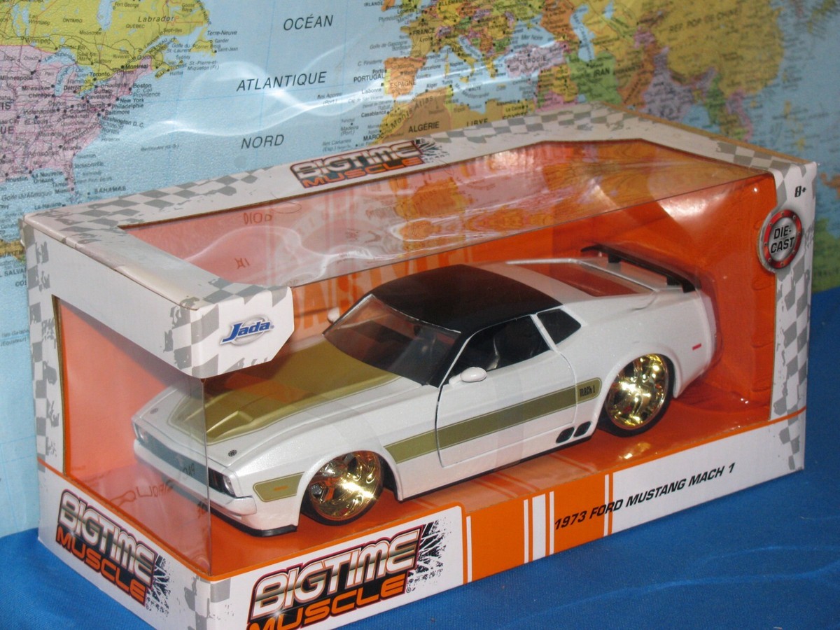 1/24 JADA BIGTIME MUSCLE 1973 FORD MUSTANG MACH 1 WHITE DIE-CAST 