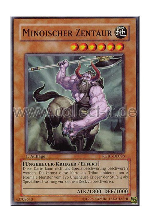 Yu-Gi-Oh! - Minoan Centaur (RGBT-EN028) - Raging Battle - 1st Edition