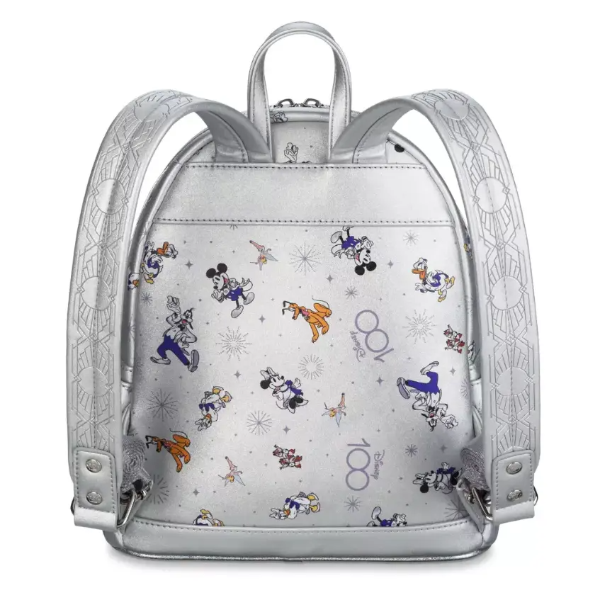 Loungefly Disney 100th Anniversary Silver AOP Mini Backpack  display picture 3