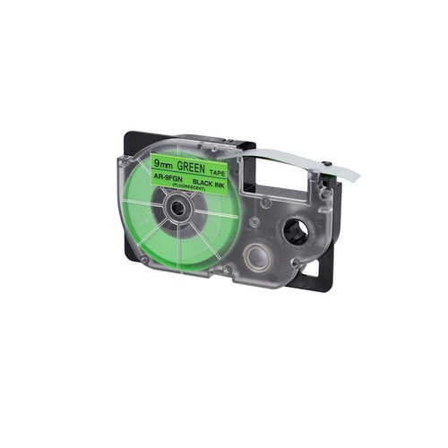 1PK Black on Fluorescent Green Tape Cartridge XR-9FGN for Casio EZ Label 3/8" - Picture 2 of 11
