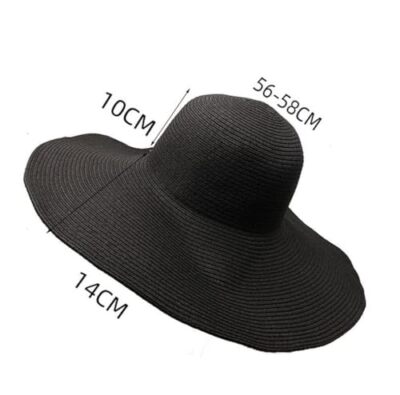 Women Wide Brim Sun Straw Hat Floppy Foldable Roll Up Beach  display picture 1