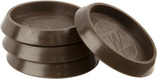 1 11/16" round Furniture Caster Cups for Carpet or Durable Hard Floors, Brown, 4