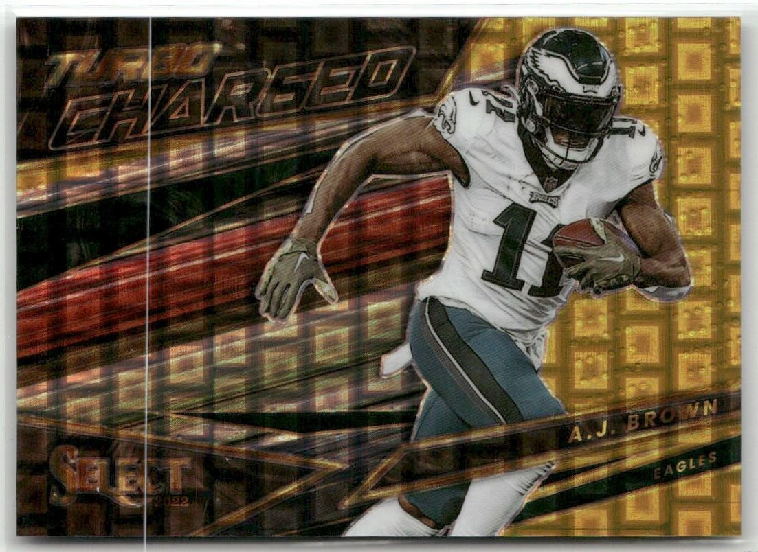 A.J. Brown 2022 Panini Select Turbocharged Gold Prizm 3/10 Philadelphia Eagles