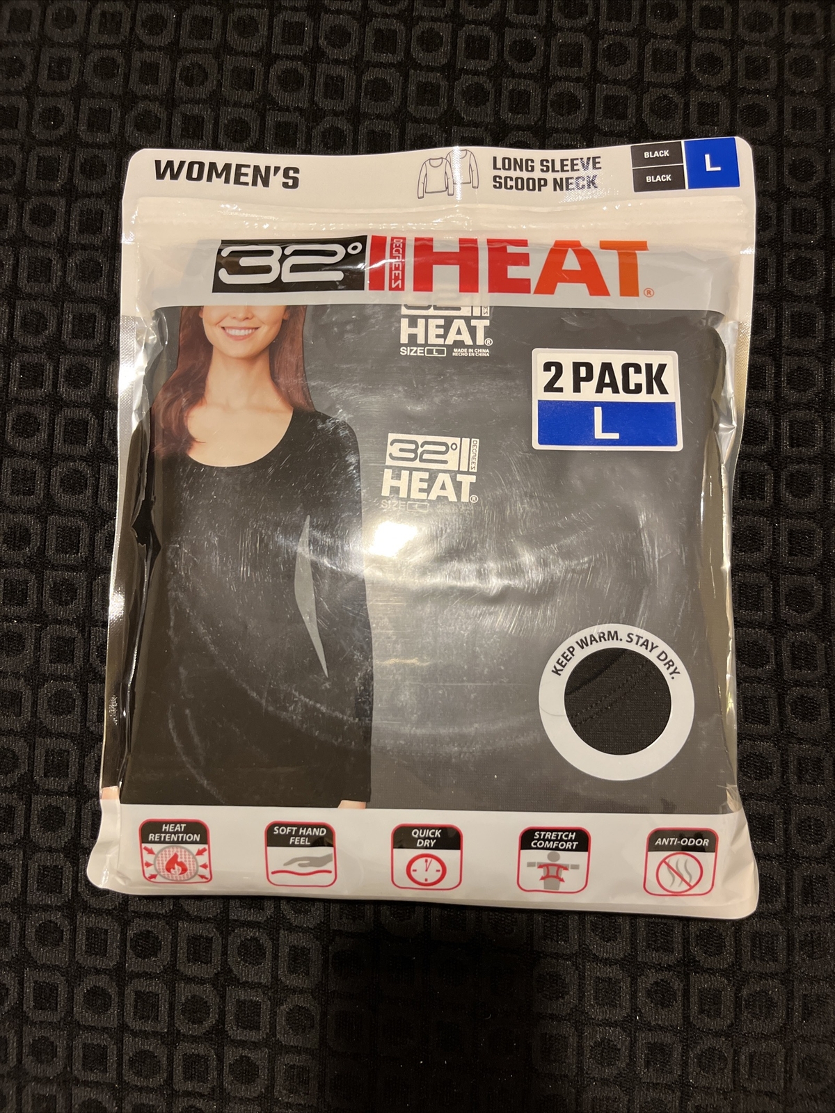 32 DEGREES HEAT Women's 2 Pack Ultra Light Thermal Baselayer Scoop Top
