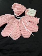 Baby Sweater Hand Made With 2 Hats