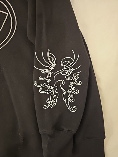 Unknown Brand L Black Hoodie With Geometric Design Print & Peeled Off Print - Picture 6 of 6