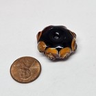 Artisan Lampwork Glass Bead Black Orange Pink Swirl Designer Bead. — photo 2