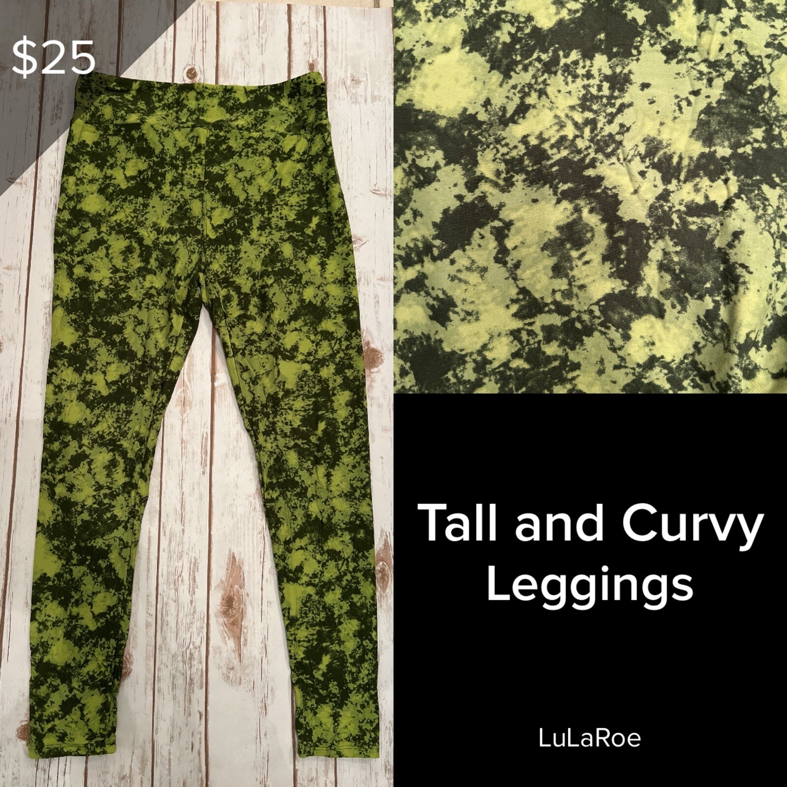 Leggings LulaRoe One Size Vert Imprimé Licornes Et Chevrons - Neuf Sans étiquettes
