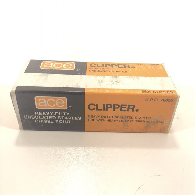 Vintage Ace Clipper HeavyDuty Undulated Chisel Point Staples 2500