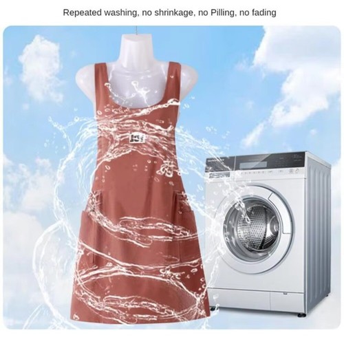 Breathable Cotton Linen Apron Soft Kitchen Apron Cooking Apron Gardening - Picture 3 of 12