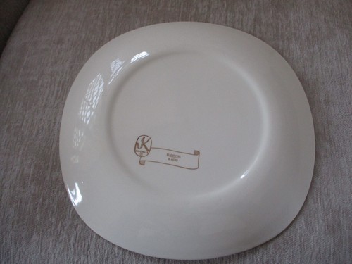 Vintage Edwin Knowles Ribbon 10.5” Square Dinner Plates K4030 - Set Of 6 - Picture 11 of 17