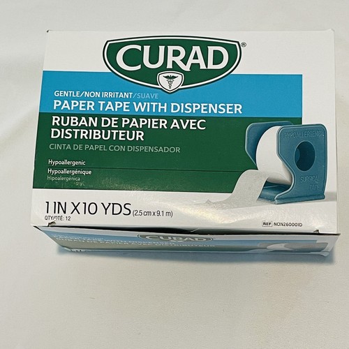 Curad Paper Tape Hypoallergenic 11 Tapes with Dispenser 1x10 Yards Each New