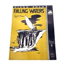 Vintage Sheet Music Falling Waters Piano Solo Truax