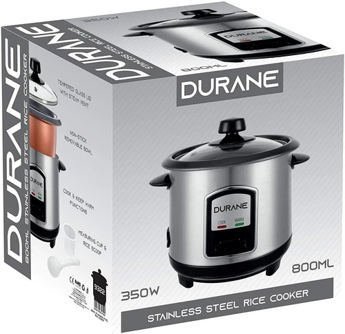 Rice Cooker Electric Non Stick Cooking Pot Steamer StainlessSteel Keep Warm 0.8L
