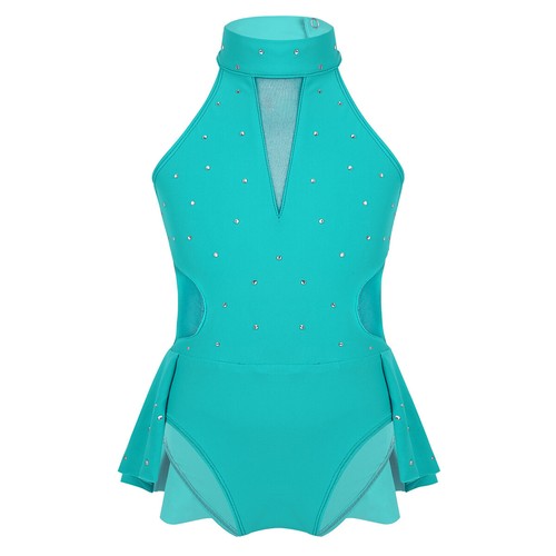 Kids Girls Ballet Dance Dress Sparkle Rhinestone Mesh Leotards Skating Costumes - Picture 28 of 52
