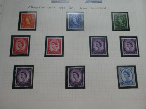 GB 1960 PHOS SET 10 INVERTED WATERMARK MINT UNMOUNTED INCLUDES GOOD 2 1/2d & 3d