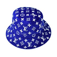 NWT Louis Vuitton LV Match Logo Woven Bucket Hat Blue White Reversible AUTHENTIC