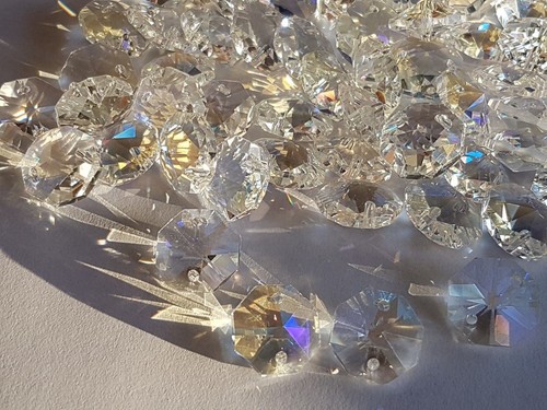 35 AB 14mm Octagon Crystal Suncatcher Beads 2hole jewellery pendant sun catchers - Picture 2 of 11