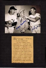 Johnny Mize Happy Chandler Yankees Signed 1951 Wire Photo APP 15 X11 Type 1 Coa
