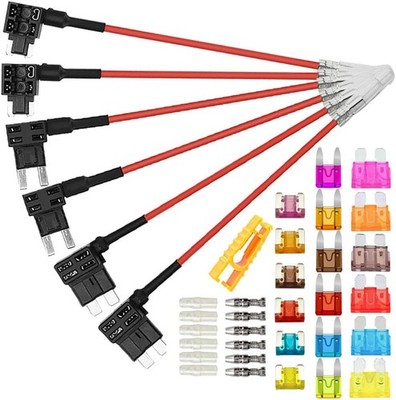 6 Stück 12V / 24V Add-a-Circuit Sicherung Taps Set, Auto Piggyback