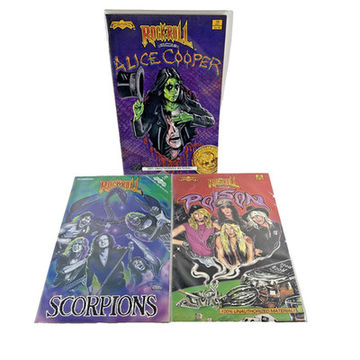Collectors ESTATE Rock N' Roll Comics Lot of 3 ALICE COOPER POISON SCORPIONS
