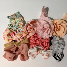 Baby Girl Bow Headband Lot 10 pcs, 0-12 Months Mixed Styles and Colors Bows