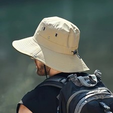 Unisex 100 Cotton Bucket Hat Fishing Camping Safari Boonie Sun Brim Summer Cap