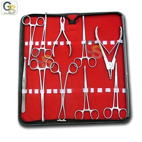 10-Piece Body Piercing Tool Set - Navel Clamps, Forceps & Pliers for Ear Piercin - second product detail image