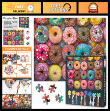 1000-Piece Jigsaw Puzzle - Donuts  Sweet Desserts  Family Activity, Gift Idea,