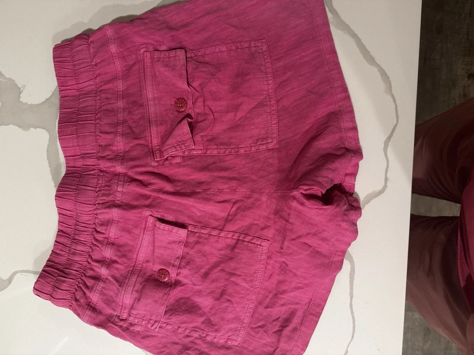 Pantalones Cortos Kut From the Kloth Para Mujer XS Rosa Cordón Mezcla de Lino Cordón Foto 3 de 3